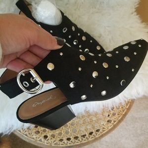 Studded Sling Back Mules